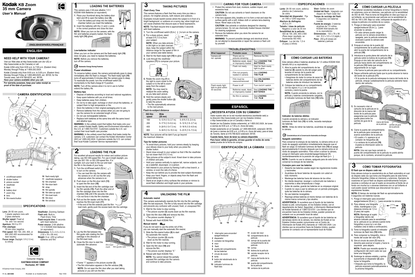 Kodak KB Zoom 35mm Camera User's Manual - Page 1
