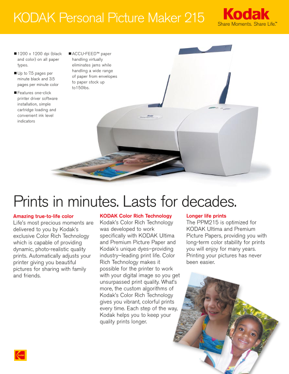 KODAK Personal Picture Maker 215 User's Guide - Page 1