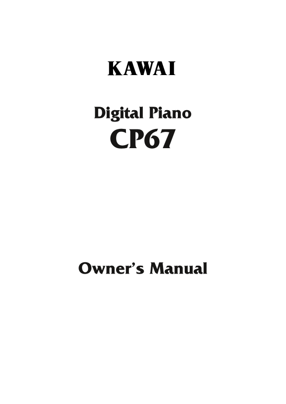 KAWAI CP67 User Guide and Manual - Page 1