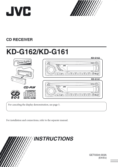 JVC KD-G162 KD-G161 User Guide and Manual - Page 1