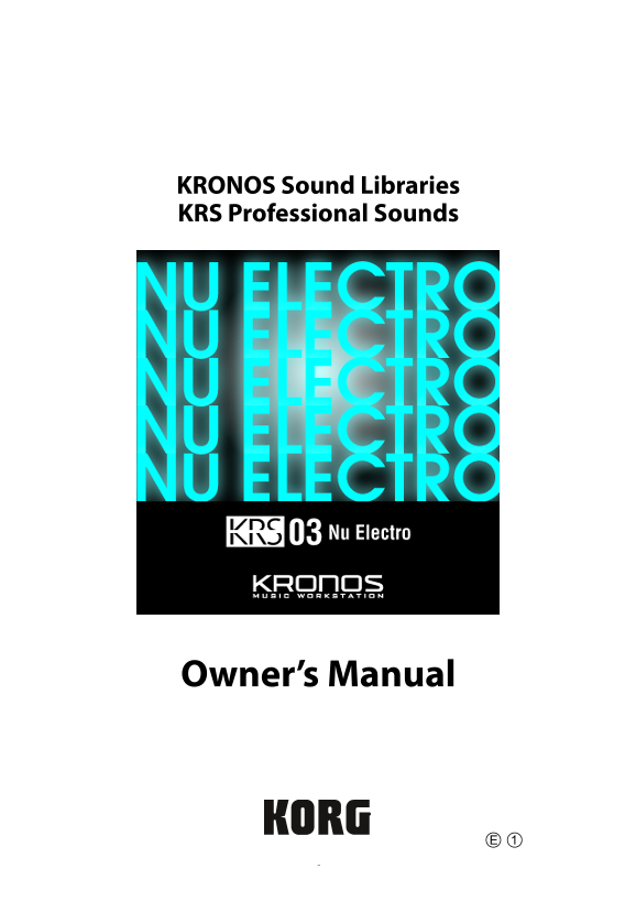 KORG KRS-03_OM_E1 User's Manual and Owner's Instructions - Page 1