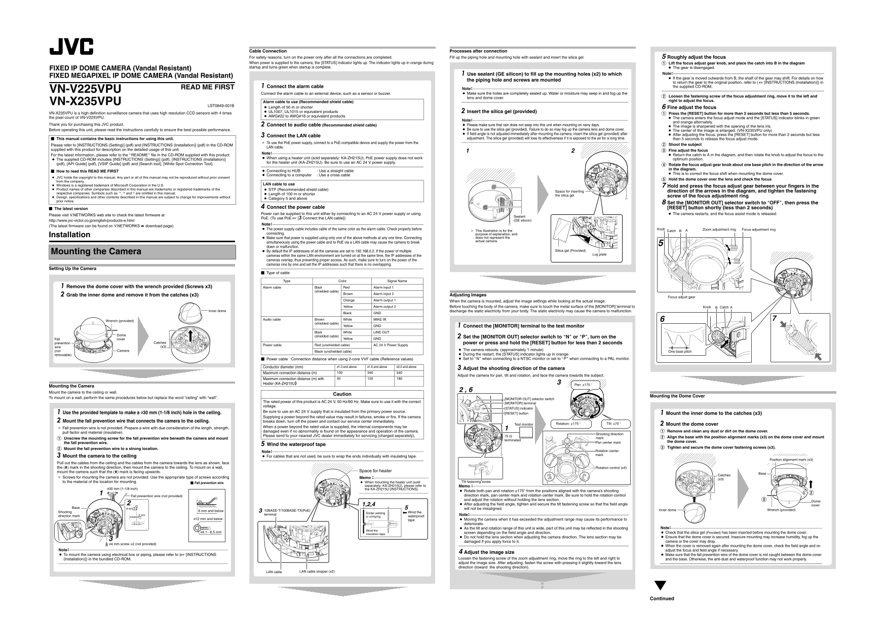 JVC VN-V225VPU VN-X235VPU Installation Manual User Guide - Page 1