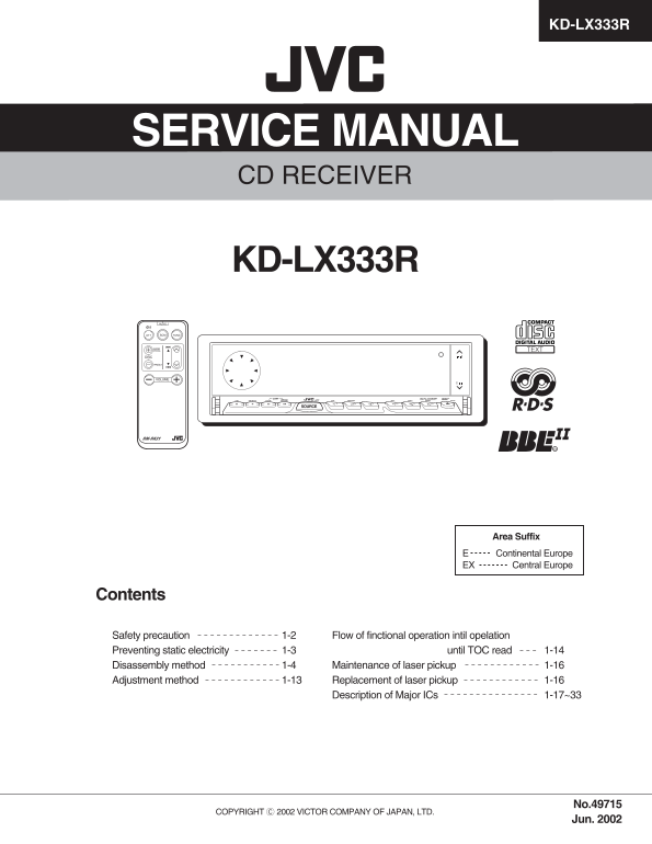 JVC KD- LX333R User Guide - Page 1