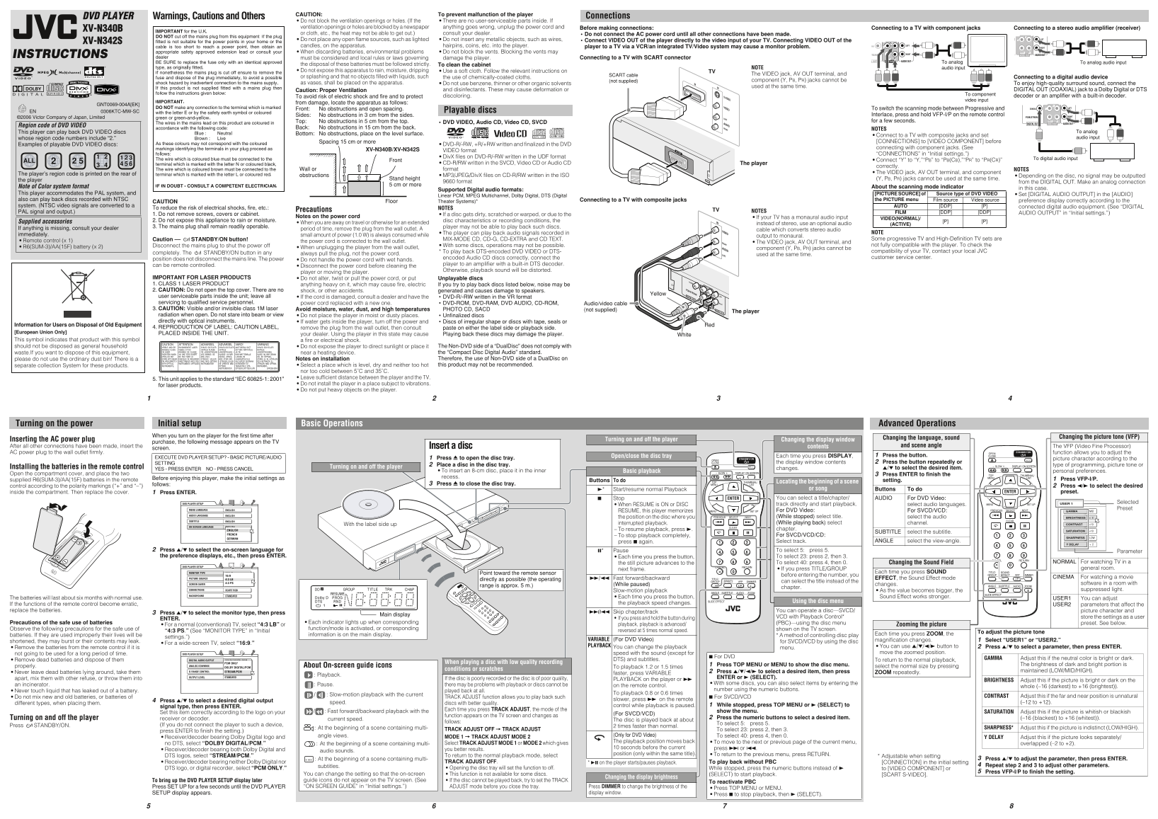 JVC XV-N340B N342S DVD Player User Guide - Page 1