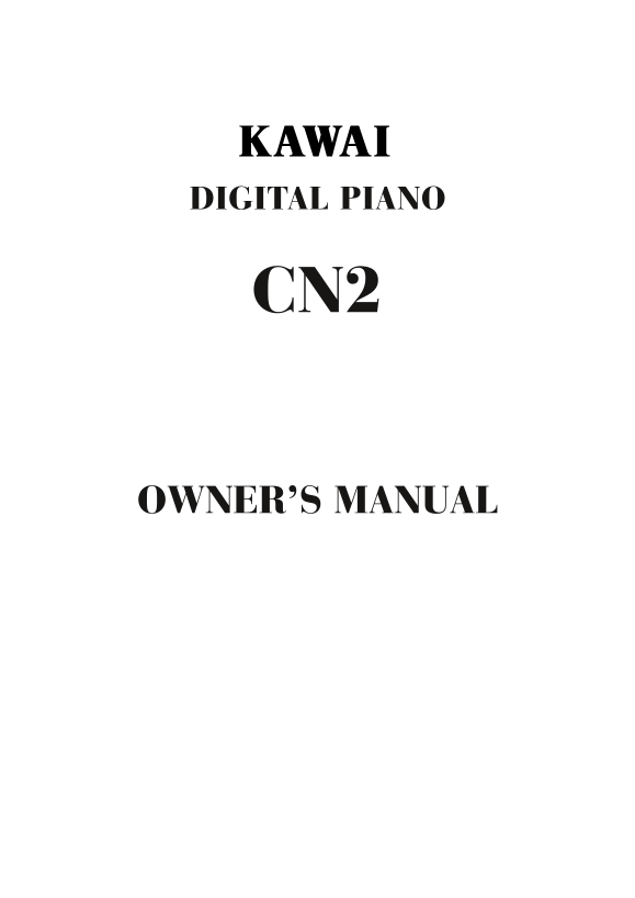KAWAI CN2 User Guide and Manual - Page 1