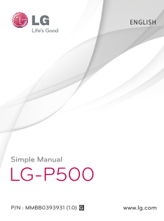 LG GSM Mobile Phone KP500.ACHNBK Product Specification VODACOM (SOUTH AFRICA) - Page 1