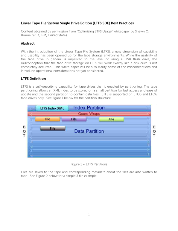 Dell Linear Tape File System Single Drive Edition Best Practices Guide User Manual - Page 1