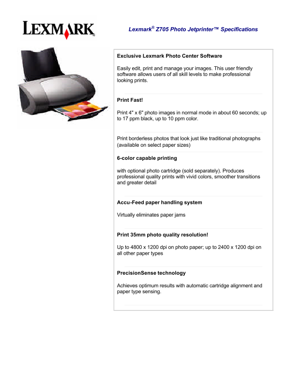 Lexmark Z705 User Guide - Page 1