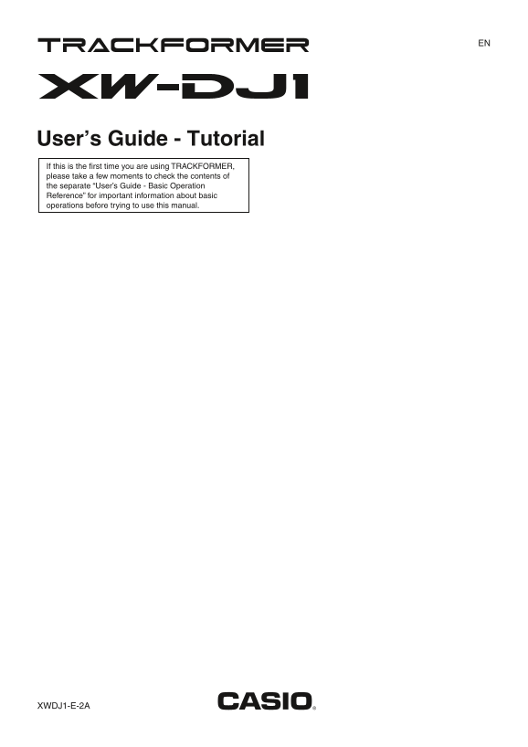 Casio Electronic Musical Instrument XW-DJ1 Tutorial - English User Guide - Page 1