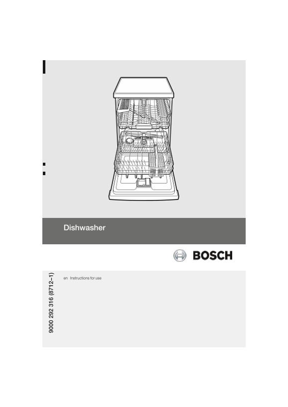 BOSCH dishwasher Installation and User Guide - Page 1