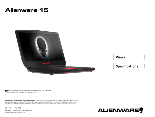 Dell Alienware 15 Specifications - Page 1