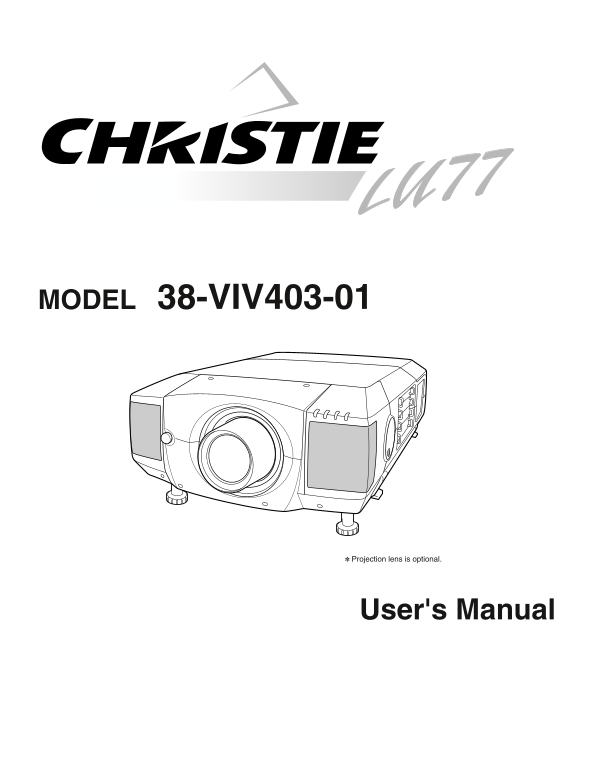 Christie LU77 38- Viv403-01 User Manual - Page 1