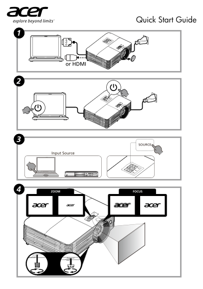 Acer D Series Projector D606D Quick User Guide - Page 1
