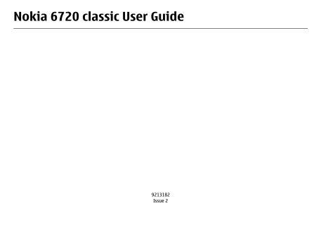 Nokia 6720 classic User Guide - Page 1