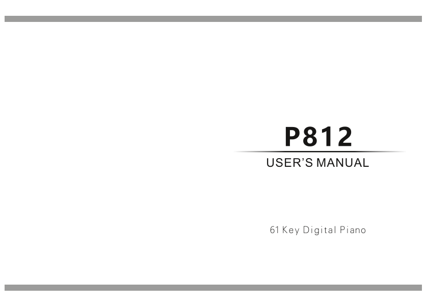 Alesis P812 Electronic Piano User Manual in English - Page 1
