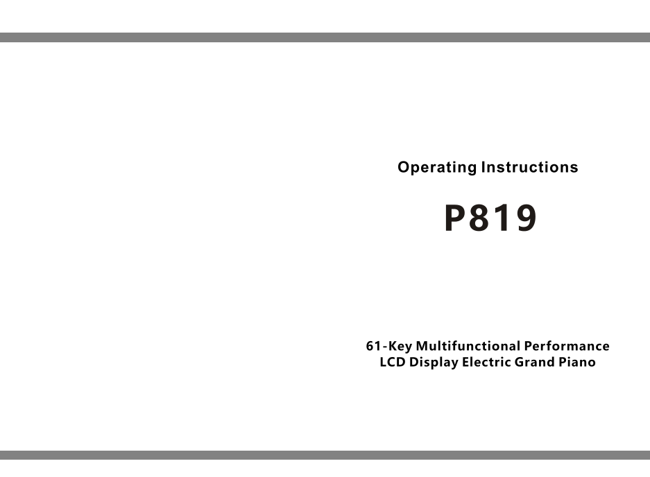 Alesis P819 Electronic Piano User Manual - Page 1