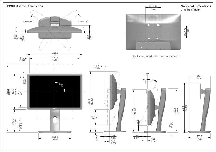 Dell P1913s Monitor User Guide - Contour Instructions - Page 1