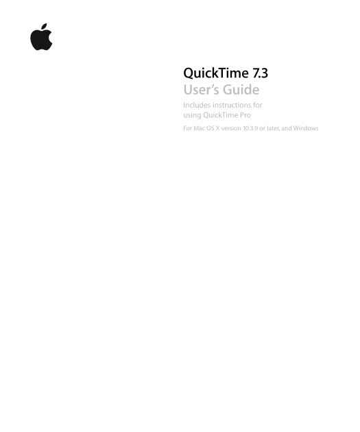 apple QuickTime 7.3 User's Guide - Page 1