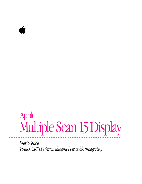 Apple Multiple Scan 15 Display User’s Guide - Page 1