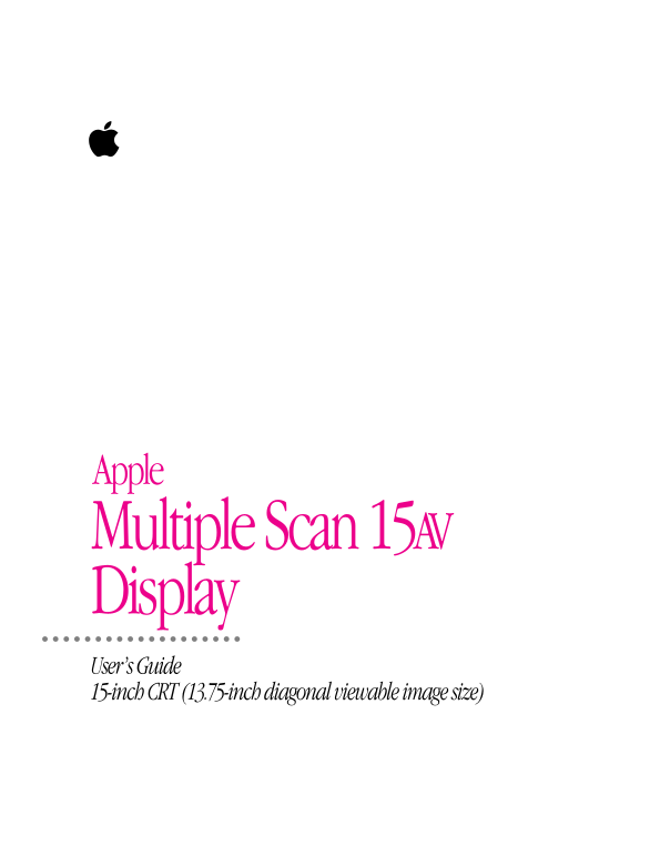 Apple Multiple Scan 15AV Display User's Guide - Page 1