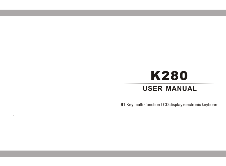 Alesis Keyboards New K280 English User Guide - Page 1