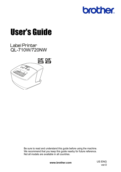 Brother QL-710W 720NW Label Printer User Guide - Page 1