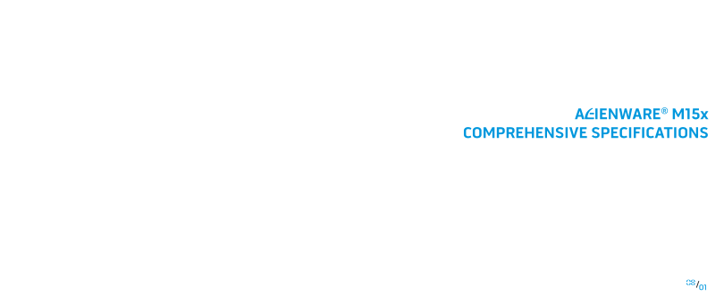 Dell Alienware M15x Comprehensive Specifications - Page 1