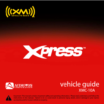 AUDIOVOX Xpress XMC-10A Vehicle Guide - Page 1