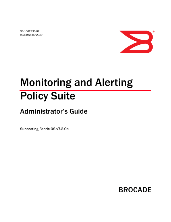 Dell Brocade 5100 Monitoring and Alerting Policy Suite Admin Guide 7.2.0a - Page 1