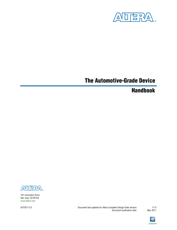 ALTERA The Automotive-Grade Device Handbook Manual User Guide - Page 1