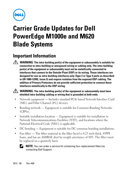 Dell Carrier Grade Updates User's Guide and Specifications - Page 1