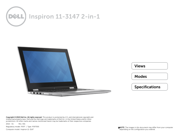 Dell Inspiron 11 3147 Specifications - Page 1