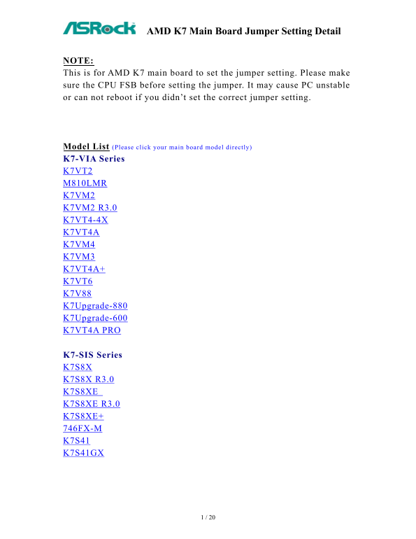 HAWK AMD K7 User's Manual - Page 1