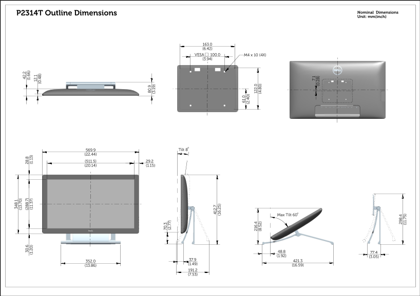 Dell P2314T/P2714T Monitor Contour Guide/Owner's Manual - Page 1
