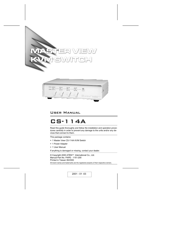 ATEN CS-114A User Guide Manual - Page 1