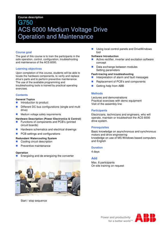 ABB G750 ACS 6000 Medium Voltage Drive Operation and Maintenance User Guide - Page 1