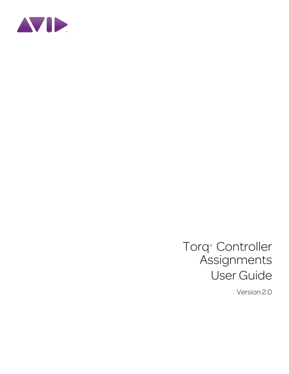 AVID Torq 2.0 Controller Assignments User Guide - Page 1