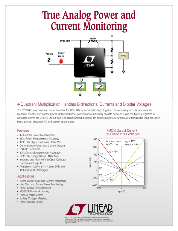 LINEAR 2PB_2940a True Analog Power and Current Monitoring User's Manual - Page 1