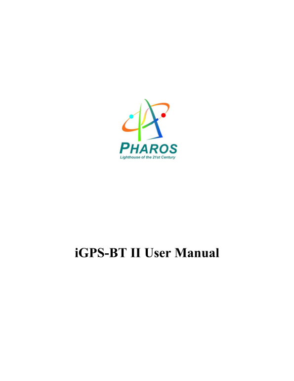 PHAROS iGPS-BT II User Manual and Instructions - Page 1
