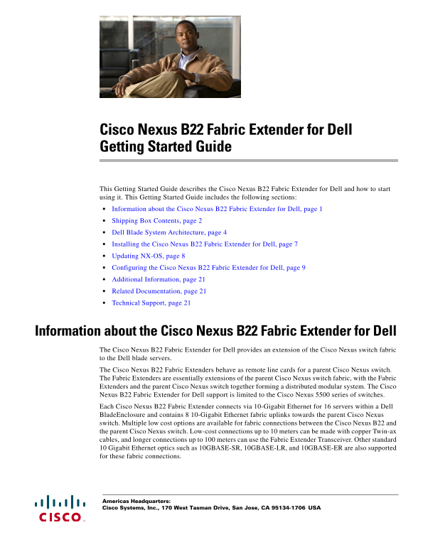 Dell Cisco Nexus B22 Fabric Extender Getting Started Guide - Page 1