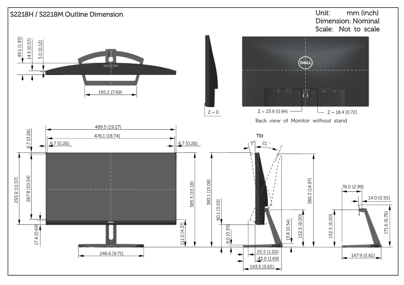 Dell S2318M Contour Design User's Guide - Page 1
