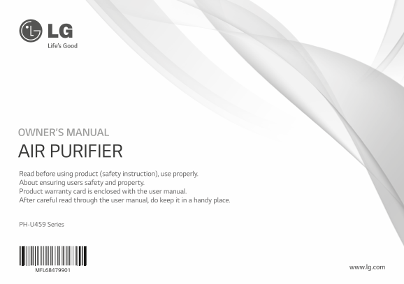 LG Air Health Product User Manual for PH-U459WN.AWHPLGT English Product Specifications - Page 1