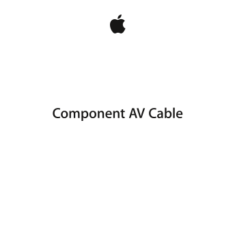 Apple Component AV Cable User's Manual - Page 1