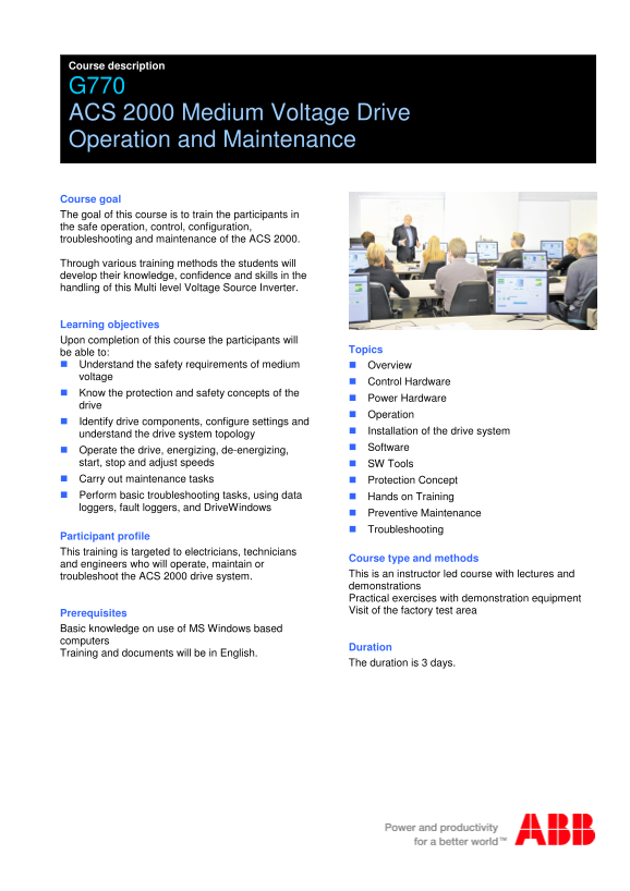 ABB G770 ACS 2000 MV Drive Operation and Maintenance Manual - Page 1