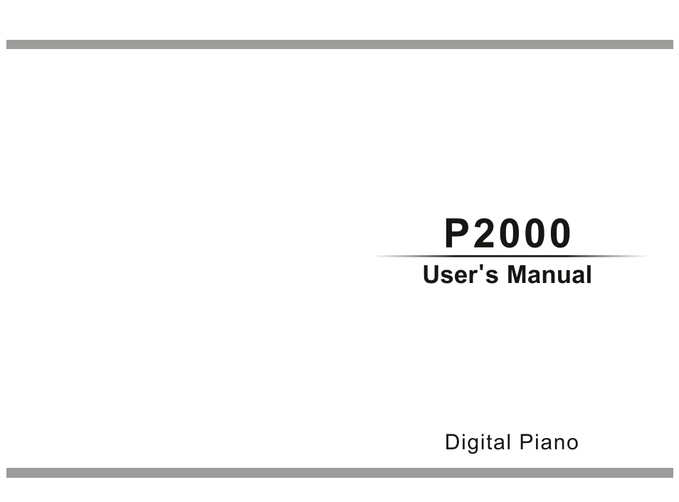 Alesis P2000 Electronic Piano User Guide in English - Page 1