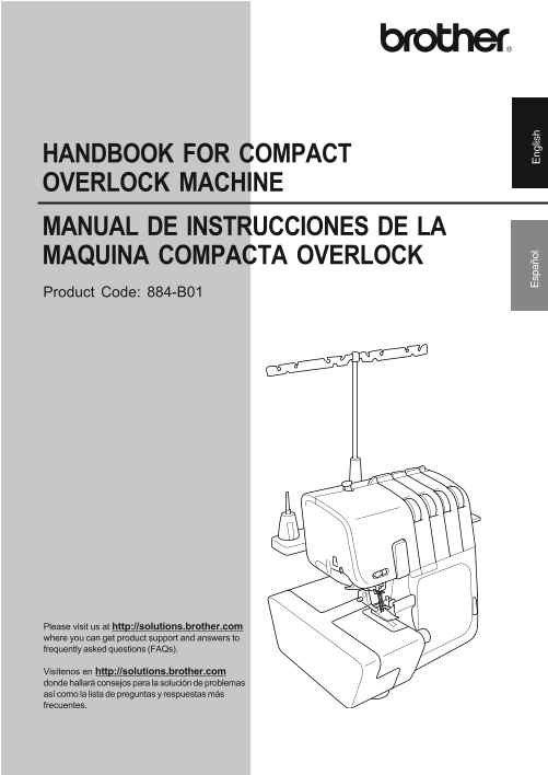 Brother 884- B01 Compact Overlock Machine Handbook - Page 1