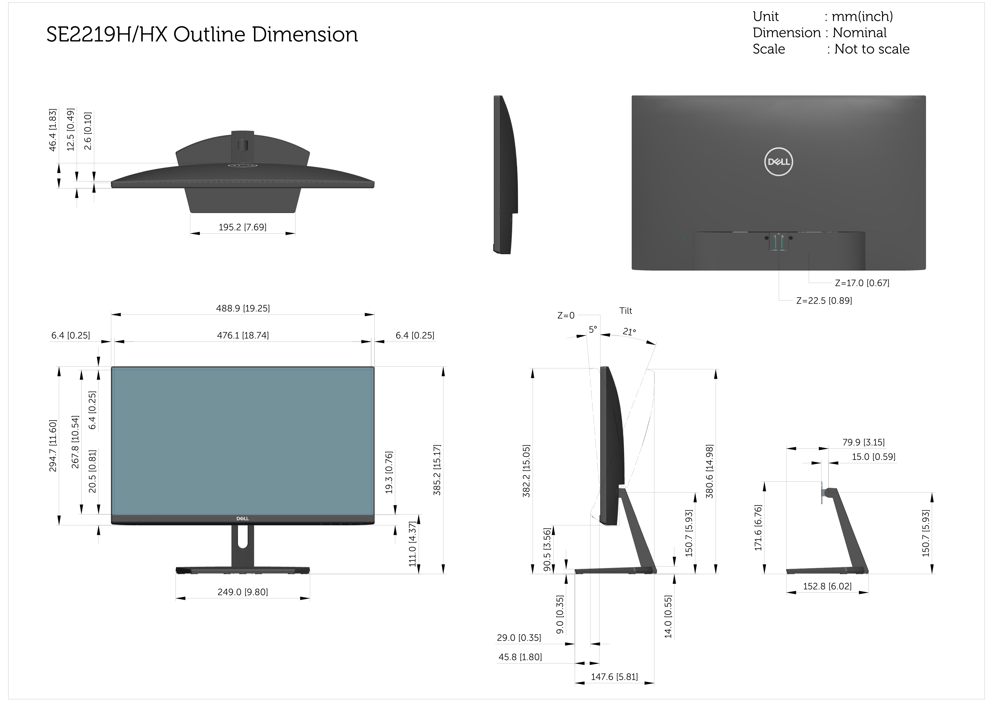 Dell SE2219H_SE2219HX Monitor User Manual and Contour Guide - Page 1