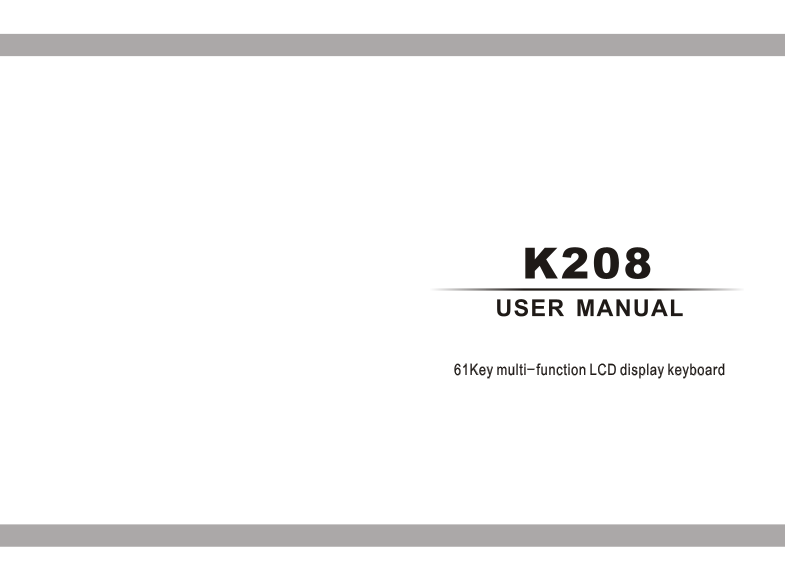 Alesis K208 New Electronic Piano User Guide in English - Page 1