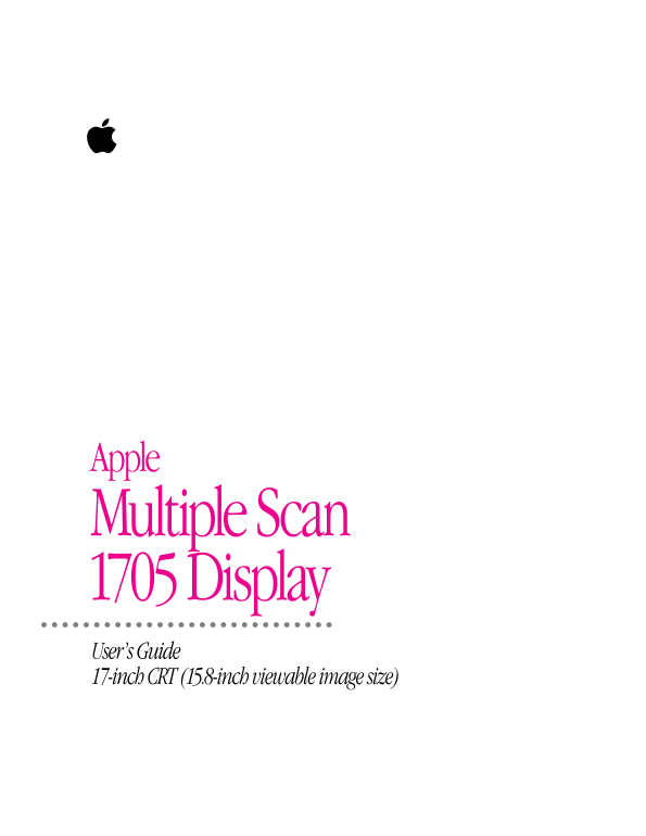 Apple Multiple Scan 1705 Display User's Guide - Page 1