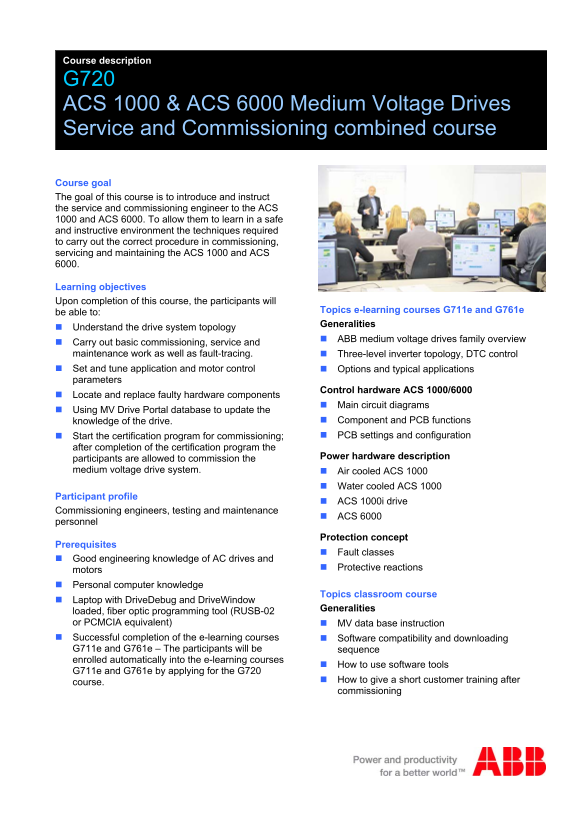 ABB ACS 1000 & ACS 6000 MV Drives Service and Commissioning Combined Course - Page 1